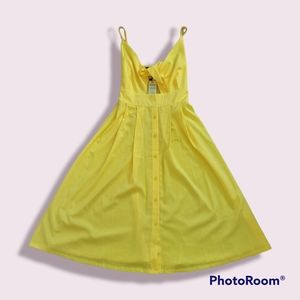 NWT Yidarton Tie-Front and Button-Down Sundress in Yellow